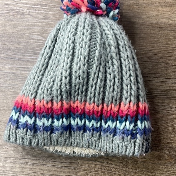 REI Youth Knit Fleece Lined Beanie with PomPom, Winter Hat, Girls size 7-14 - Picture 6 of 8